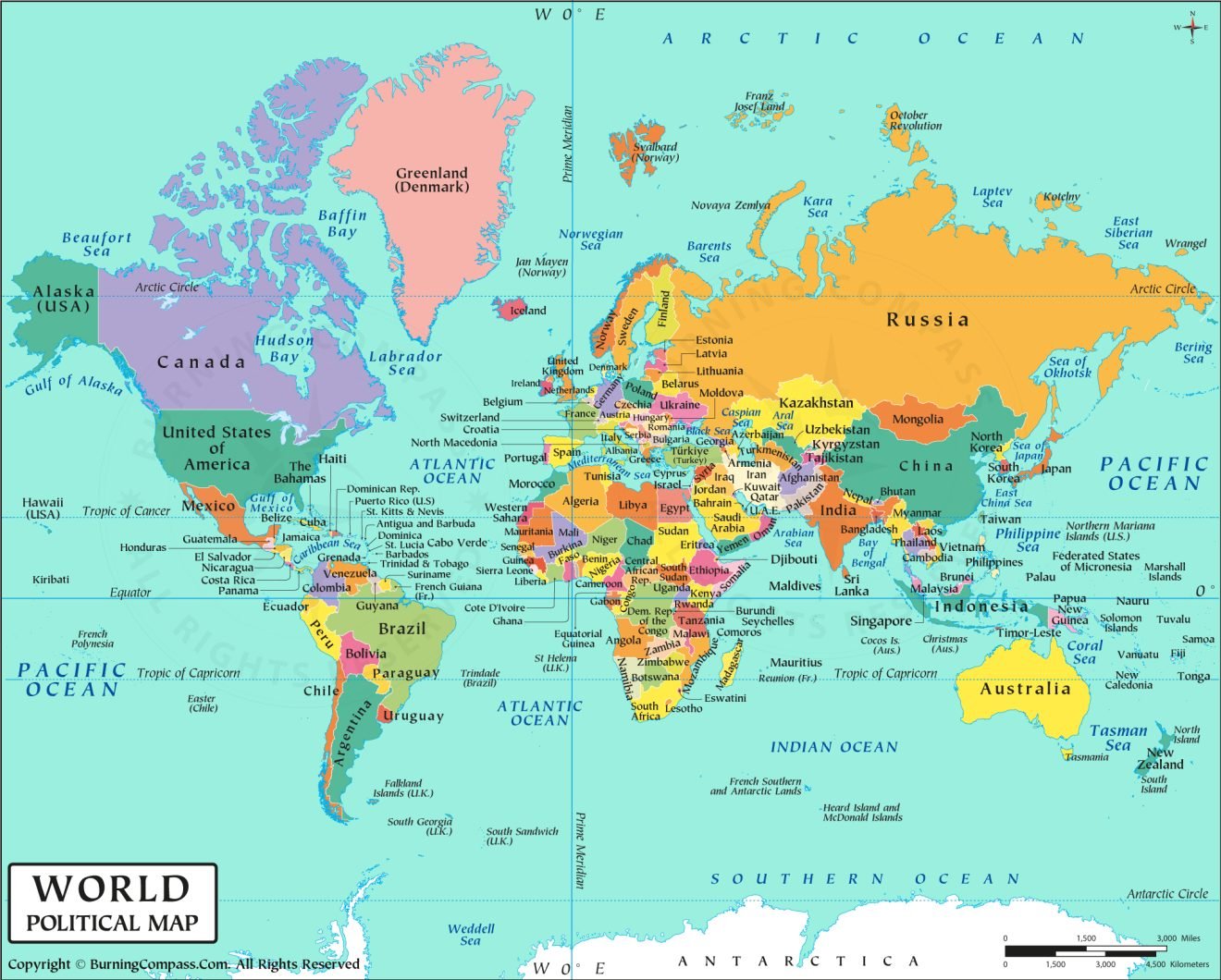 Buy World Map Online, World Map Price, Purchase Editable World Map