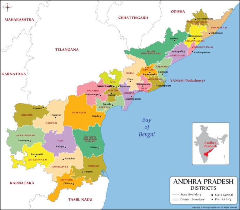 Buy Andhra Pradesh District Map in 300 DPI JPEG, Purchase Shape File