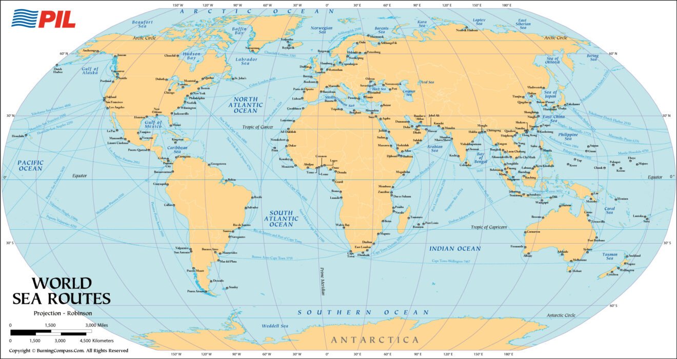 PIL Customized World Sea Route Map   World Sea Route Map 2000px 1320x700 