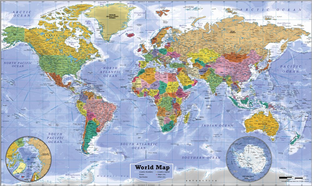 Buy Detailed World Map Vector: Eps, Ai, Pdf And Purchase Raster Jpeg