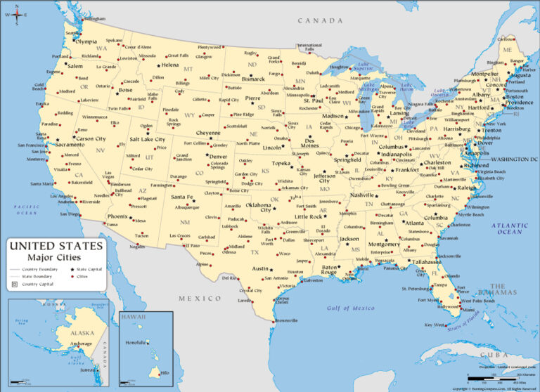 Buy US Cities Map Online at Best Prices, Purchase US Cities Map