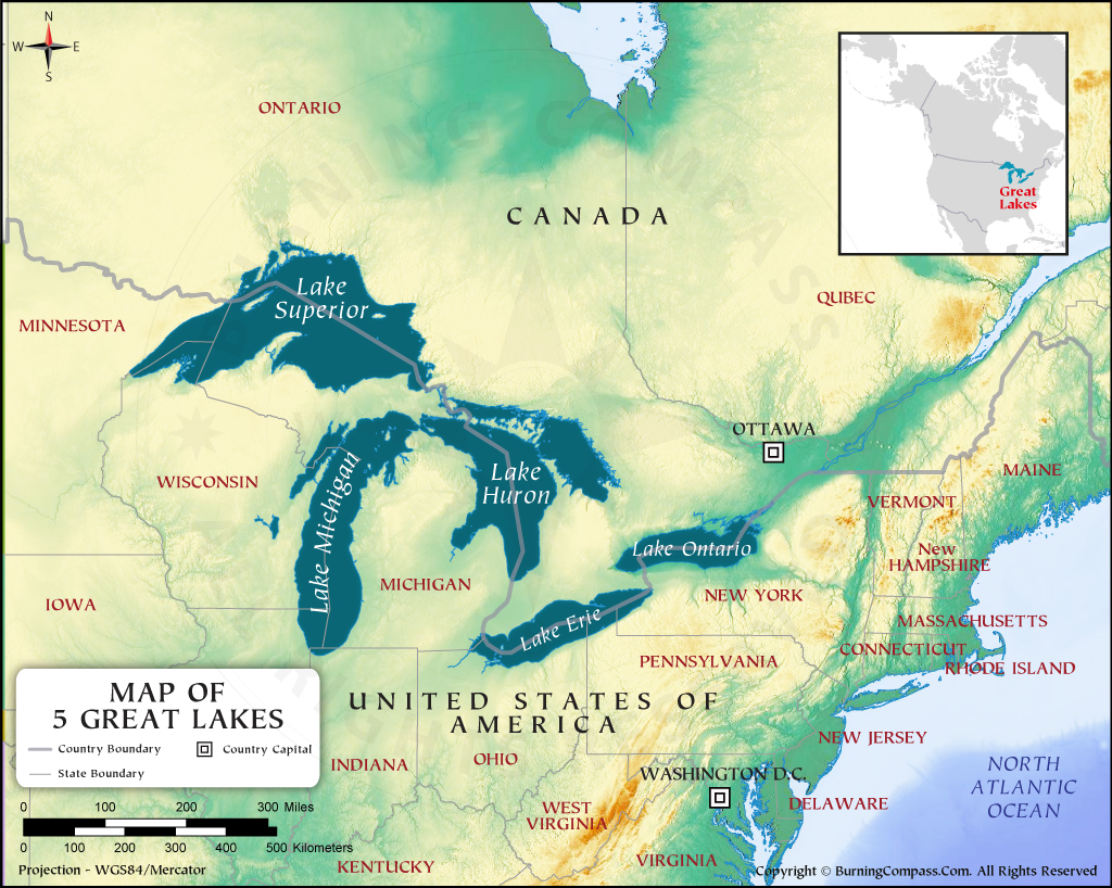 Show Me A Map Of The Great Lakes