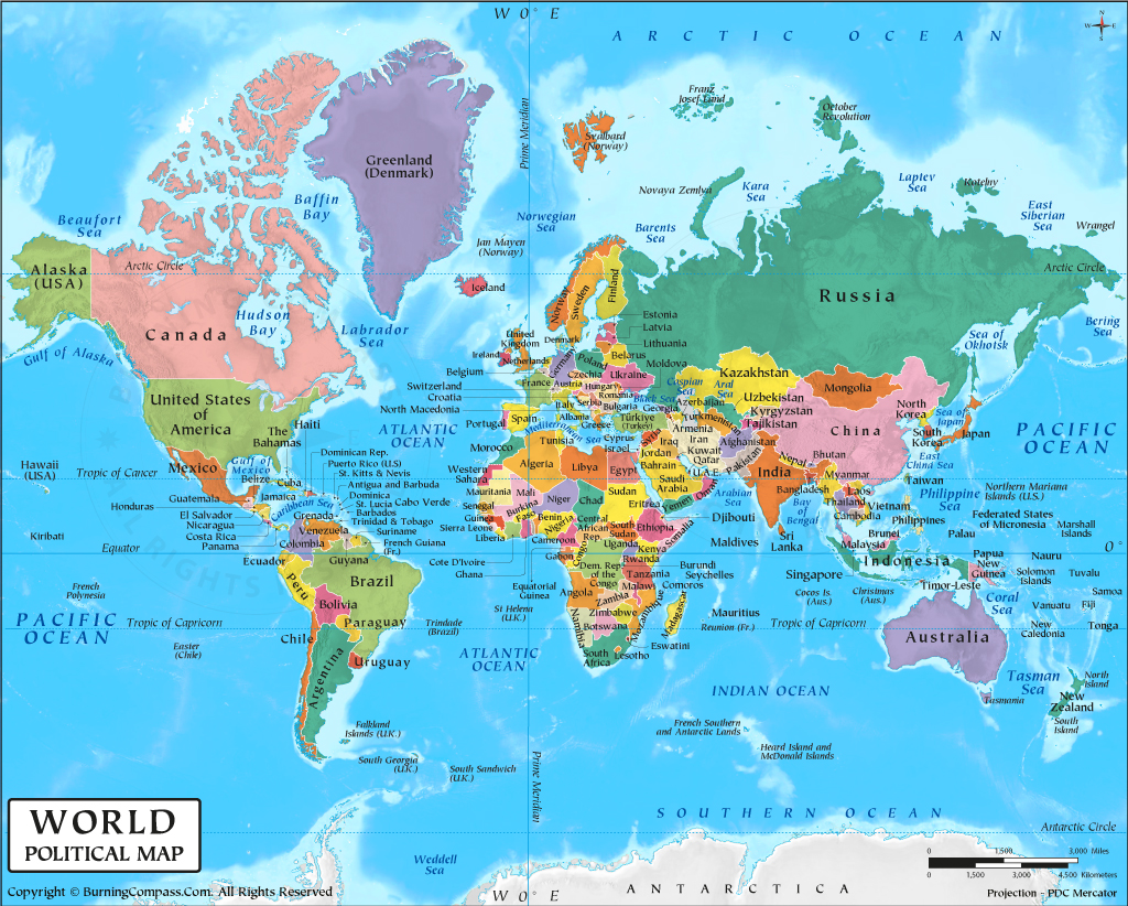 World Map Countries Labeled, Online World Political Map with Names